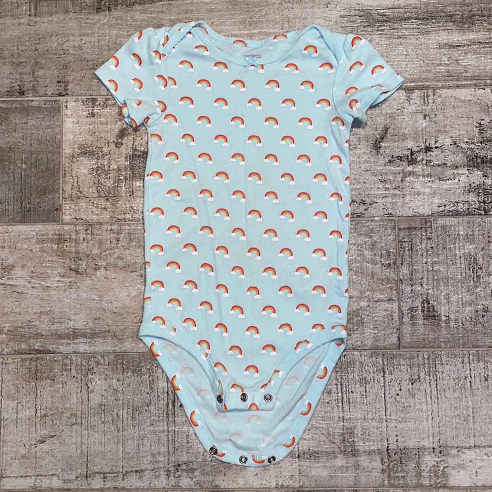 Carter's Light Blue Rainbow Print One-Piece Bodysuit